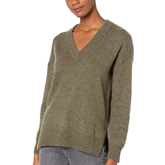NWT‎ Madewell Donegal Bartlett V-Neck Pullover Sweater Forest Green XXS - Picture 3 of 8